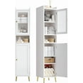 thumbnail image 1 of 69'' Tall Bathroom Storage Cabinet with 2 Adjustable Shelves, White 6 Tier Narrow Bathroom Cabinet with 2 Doors, Slim Linen Cabinets for Brathroom,Home Office,Wood, 1 of 8