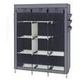 thumbnail image 1 of 69" Tall Fabric Wardrobe Closet with 9 Shelves, Non-Woven Dustproof Cover & Metal Frame, Portable Clothes Storage Organizer, Gray, 1 of 7