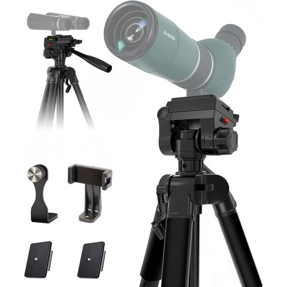 69 Tripod for Spotting Scopes, Binocular & Camera, Includes Adapter, 2 QR Plates, Phone Holder Carry Bag, Ideal Bird Watching, Hunting, Wildlife Viewing Target Shooting