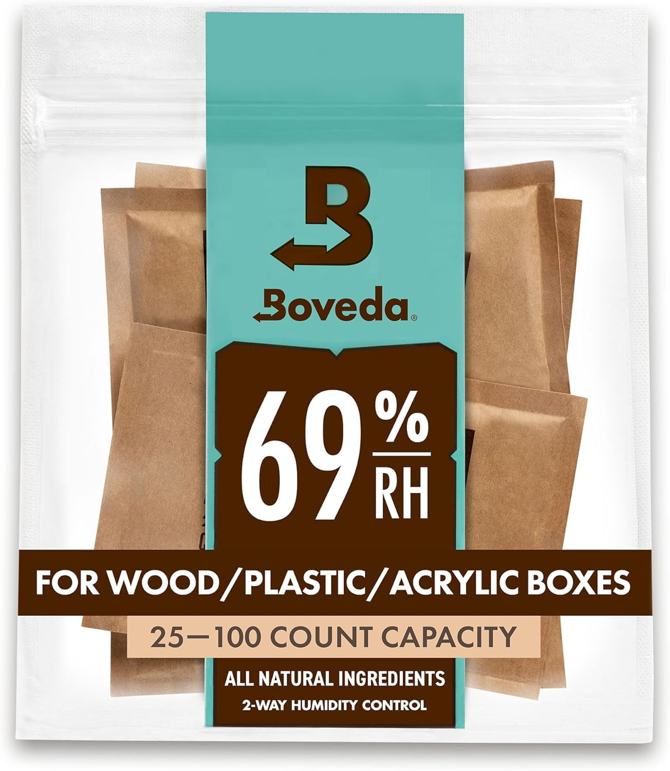 69% Two-Way Humidity Control Packs For Plastic and Wood Containers Size ...