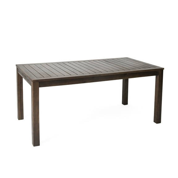 69'' Wood Table For Patio Garden - Dark Brown, Construction, Weather , Buffet Serving Potential, Spacious & Delightful Dining Brown Finish, , Option, Sweet