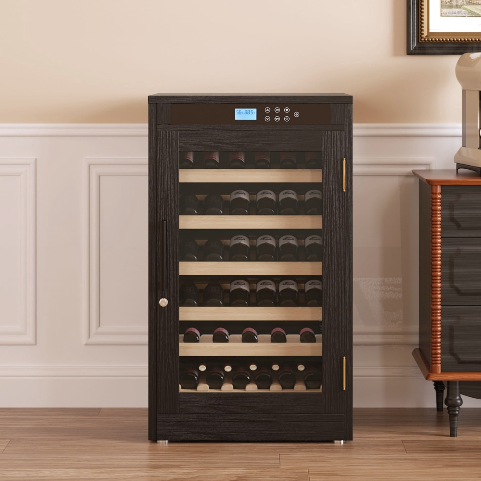 69 bottles LED Touch Screen Display Constant Temperature Black Grape Wine Cooler (LTL carry)