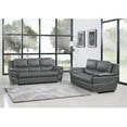 thumbnail image 1 of 69 x 34 x 35 in. Modern Gray Leather Sofa & Loveseat, 1 of 1