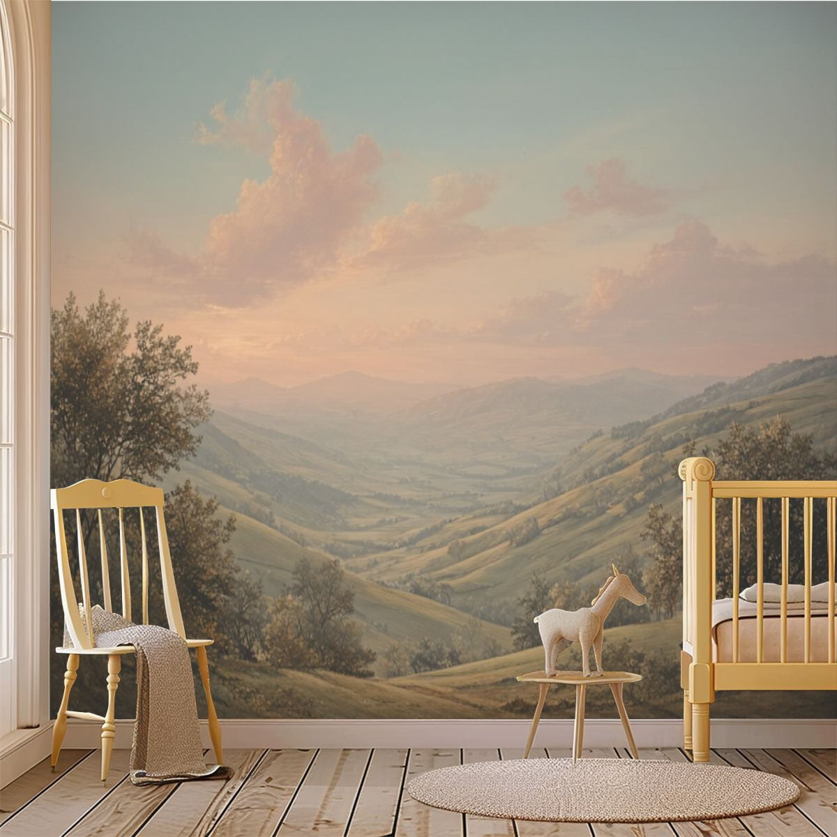 69"x98" Wall Mural Peel and Stick Wallpaper Pastoral Landscape Rolling ...