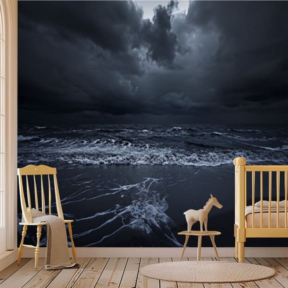 69"x98" Wall Mural Peel and Stick Wallpaper Stormy sea Wall Decor Self Adhesive Removable Wall Stickers for Bedroom Living Room