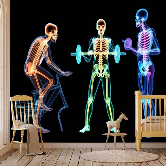 69"x98" Wall Mural Peel and Stick Wallpaper X Fitness Center Wall Decor Self Adhesive Removable Wall Stickers for Bedroom Living Room