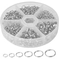 thumbnail image 1 of 690 Pieces Open Jump Rings Jump Rings, 6 Sizes Metal Open Jump Rings, Jump Ring Connectors with Box for Jewelry Making, 4/5/6/8/10/12mm (Silver), 1 of 5