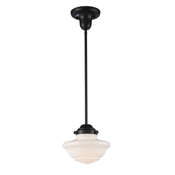 69052-1-Elk Home-Schoolhouse - 9.5W 1 LED Mini Pendant in Transitional Style with Victorian and Vintage Charm inspirations - 8 Inches tall and 8