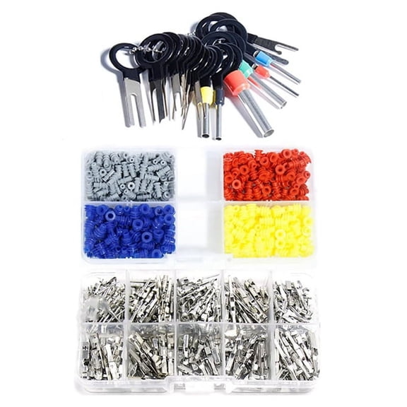 690pcs Connector Pins Crimped Terminal Automotive Car Kit Electrical 1-3.5mm Motorcycle Atv Wire Male Female Crimp Set,290 * terminal box 400 * waterproof plugging 1 * 18pin needle extractor