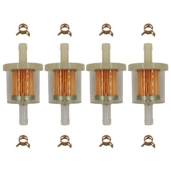 691035 493629 Fuel Filter for Briggs & Stratton 84001895 794079 56002, Kawasaki 49019-7001 7-07061, Toro Craftsman MTD Lawn Mower,  40 micron 1/4" Inline Filter, 4 pack