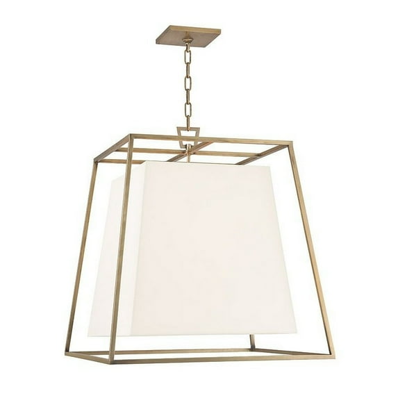 6924-AGB-WS-Hudson Valley Lighting-Kyle - Six Light Pendant - 24 Inches Wide by 26 Inches High-Aged Brass Finish-White Shade Color