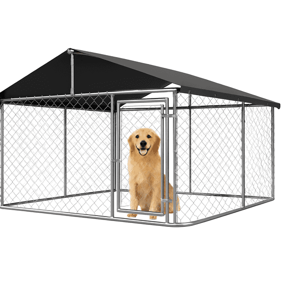Jane Stone Outdoor Dog Playpen 118" x 118" x 65" Heavy Duty Dog Kennel House Mesh Dog Big Cage Pet Kennel Steel Fence with Secure Lock
