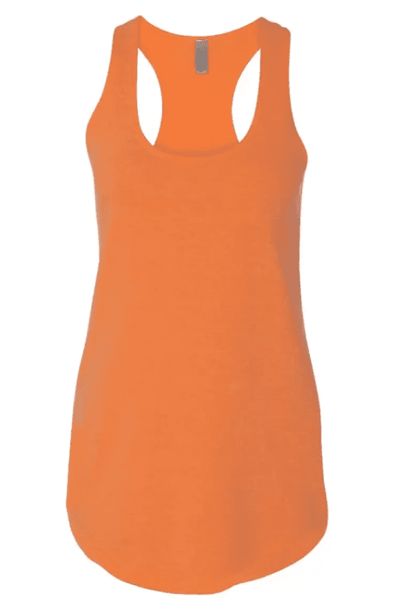 6933 Next Level Apparel French Terry Racerback Tank Neon Heather Orange 2XL