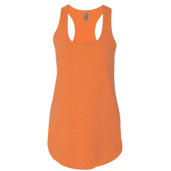6933 Next Level Apparel French Terry Racerback Tank Neon Heather Orange 2XL