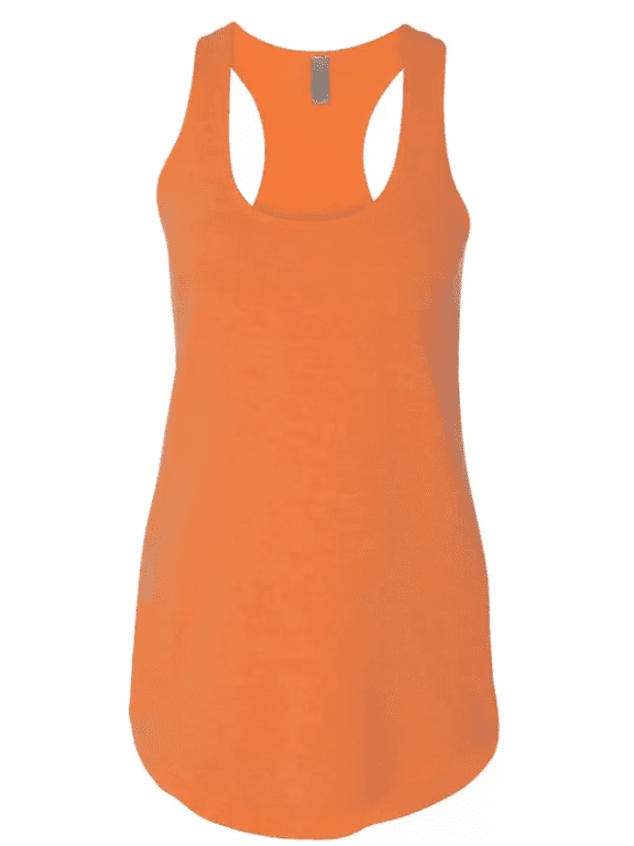 6933 Next Level Apparel French Terry Racerback Tank Neon Heather Orange 2XL