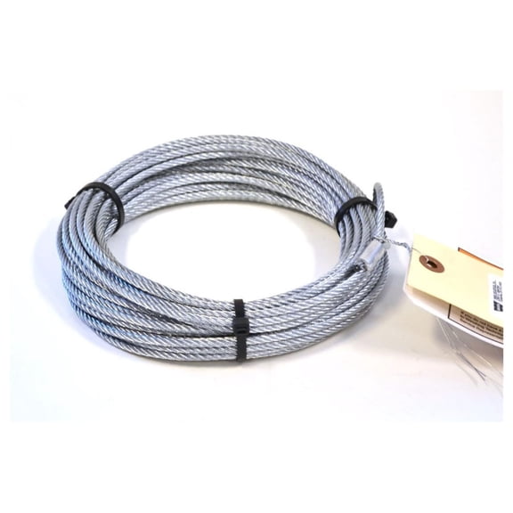 69336 Winch Accessory: Steel Cable Wire Rope with Loop End and Terminal, 5/32" Diameter x 55' Length , Black