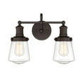 thumbnail image 1 of Taylor 15.25 in. 3-Light Satin Bronze Industrial Vanity Light with Clear Glass Shades, 1 of 2