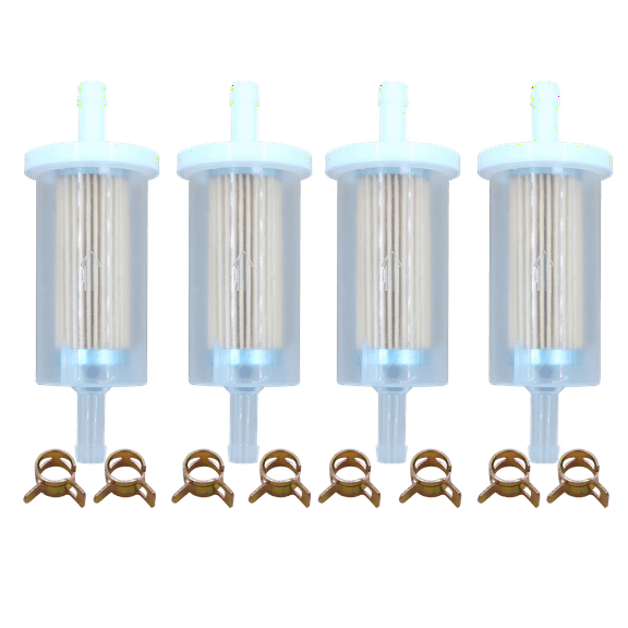 695666 Fuel Filter 1/4" for Briggs & Stratton 845125 691035 493629 John Deere D100 D110 D120 D125 D130 D150 D155 D160 D170 L105 L108 L111 L120 L118 LA105 LA120 LA130 Lawn Mower Tractor, 4 pack