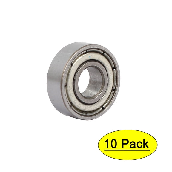 696ZZ Steel Shielded Deep Groove Ball Bearings Silver Tone 15mmx6mmx5mm 10pcs