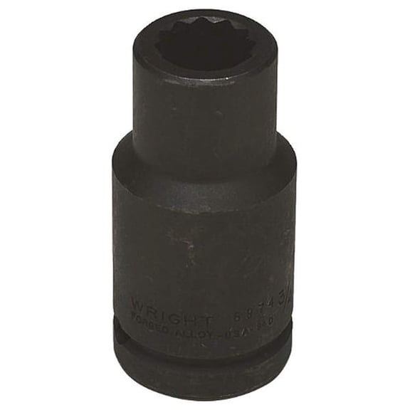 6974 3/4-Inch with 3/4-Inch Drive 12 Point Deep Impact Socket , Black