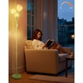 thumbnail image 1 of 69IN Dimmable Floor Lamp Art Deco Floor Lamps with  & Flower Lampshade for Girls/Kid Room Standing Lamps with 3Pcs 3000K Bulbs Stylish Design Mid Century Modern Tall Lamp-Green, 1 of 16