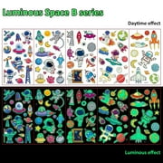 69PCS Luminous Tattoos For Kids, Space Temporary Tattoo Stickers, Glow In The Dark Tattoos for Boys and Girls, Space Fake Tattoos More Party Makeup Gifts 5 Sheets