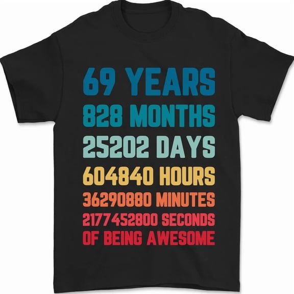 69Th Birthday 69 Year Old Mens Womens S-5XL T-Shirt, Vintage Birthday Gift