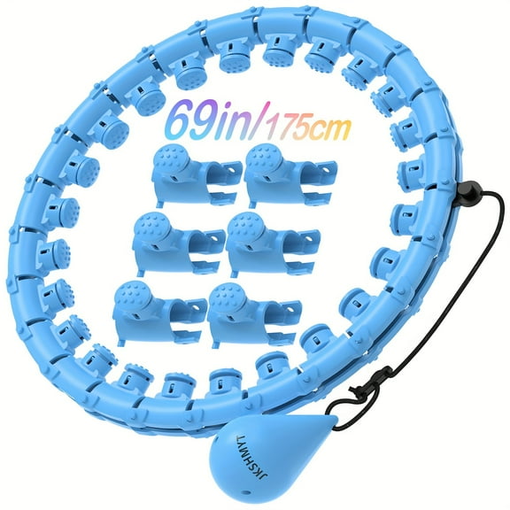 69inch/175cm Weighted Exercise Circle, Smart Pilates Ring With 30 Detachable Knots, Infinity Hoops For Adults And Beginners