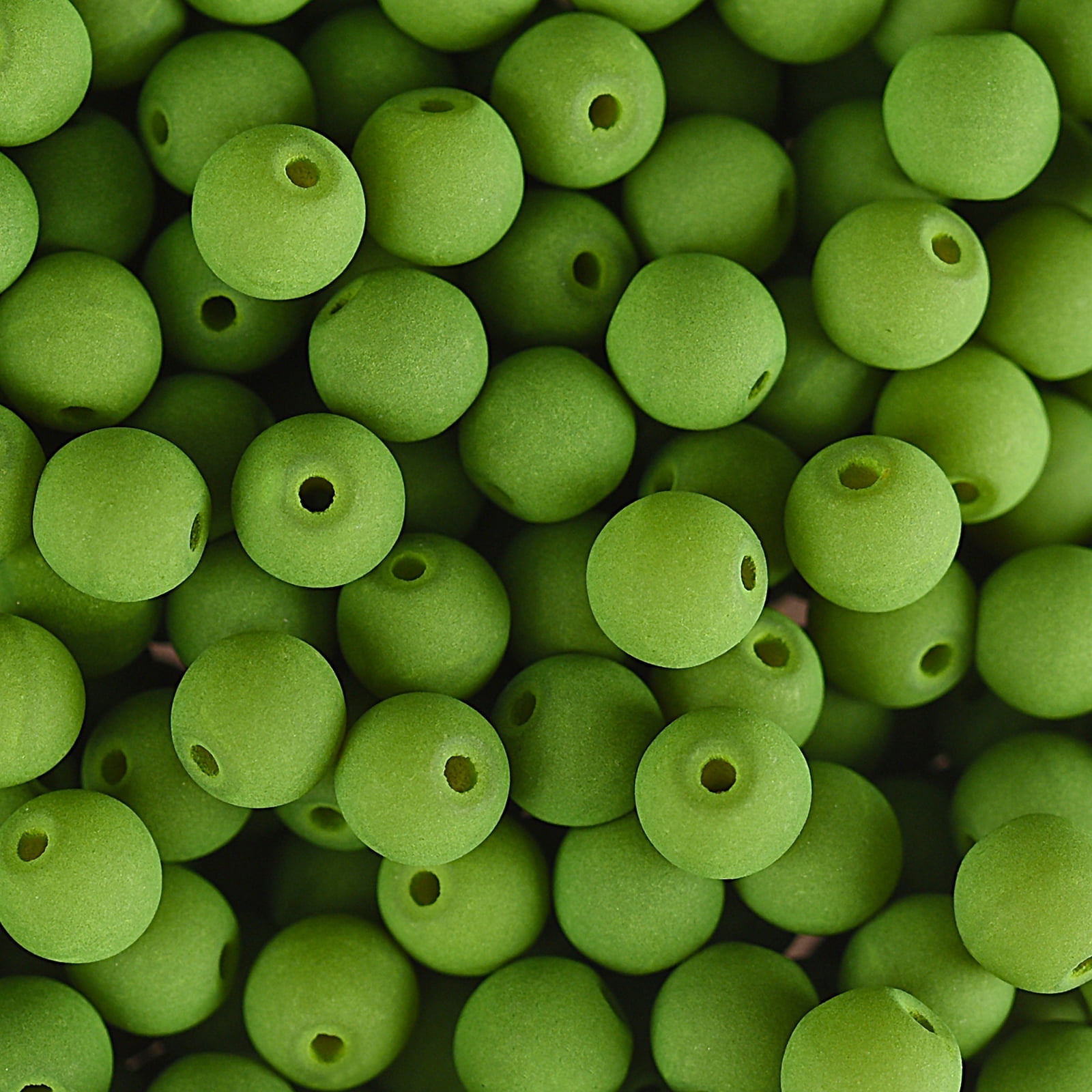 69pcs John Bead 8mm Czech Glass White Alabaster Velvet Green Round Bead Strands for DIY Jewelry Making Crafts