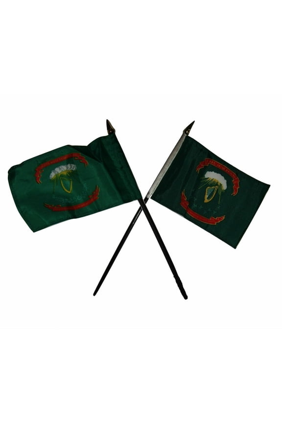 69th & 1st Irish Brigade Regiment Flag 4"x6" Desk Set Table Stick Gold Base