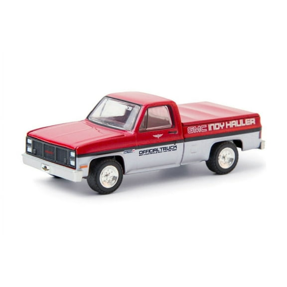 69th Annual Indianapolis 500 Mile Race GMC Indy Hauler 1985 GMC High Sierra Pickup, Red and White - Greenlight 30202/48 - 1/64 scale Diecast Model Toy Car