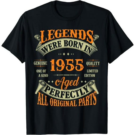 69th Birthday Tee Vintage Legends Born In 1955 69 Years Old T-Shirt