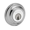thumbnail image 1 of 6AL DS Traditional Round Single Cylinder Keyed Entry Deadbolt, Polished Nickel, 1 of 1