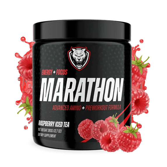 6AM Run Marathon Raspberry Iced Tea running supplement, 12.7 oz (360 g) amino energy pre workout