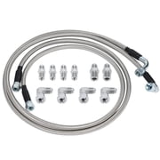6AN 70" Transmission Fluid Oil Cooler Hose Line kit for GM Chevy Transmission 4L80E TH350 TH400 4L60E 700R4 200-4R TR6060 Ford AOD 4R100 4R70W and C5 Stainless Steel Braided PTFE Hose