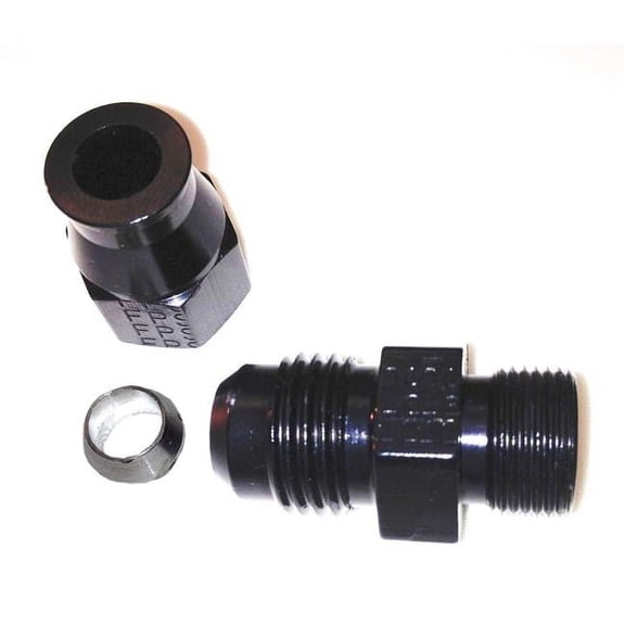 6AN Male to 1/4in Tube Adapter Fitting Black