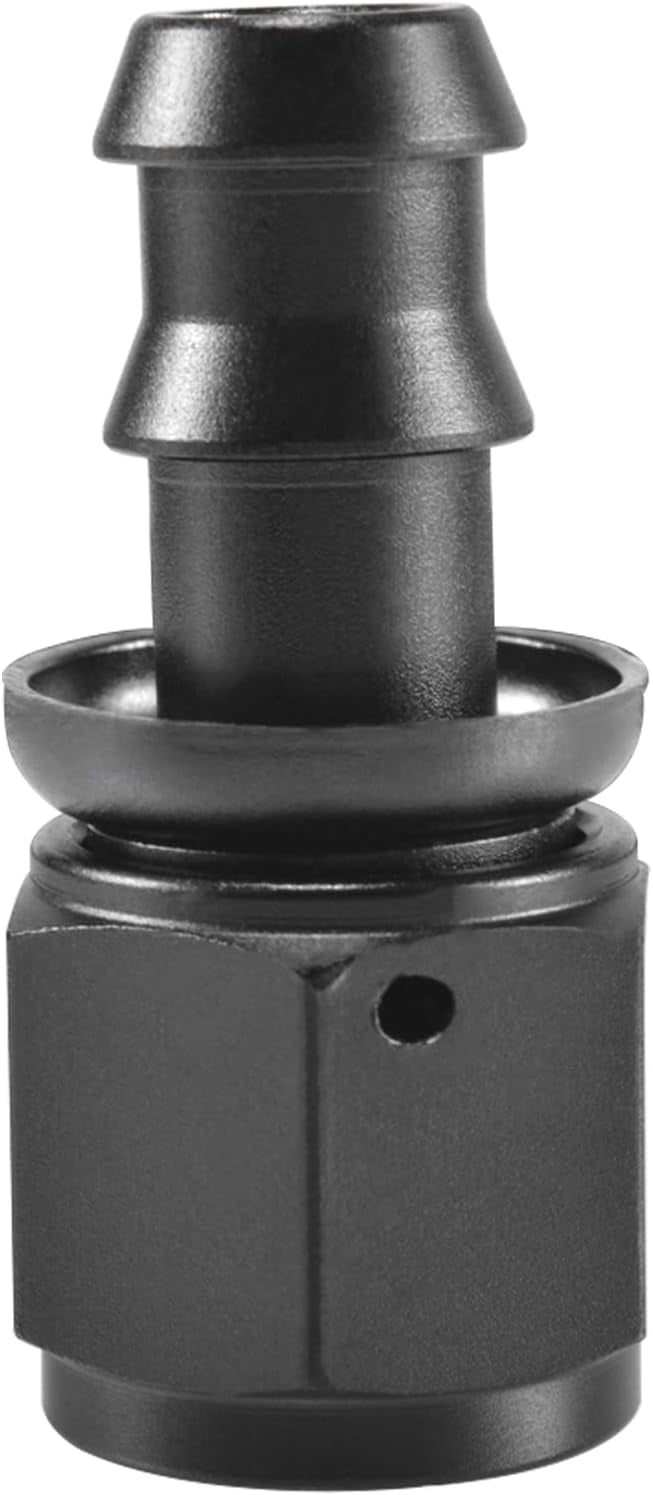 2-Piece AN Push Lock Hose End Fittings - 6, 8, 10 AN Size, For Oil, Fuel, Water Lines
