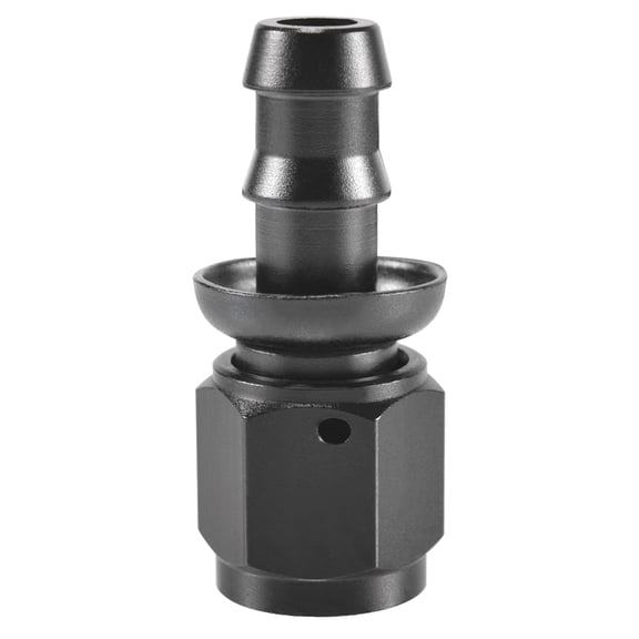 6AN Straight Push Lock Swivel Hose End Fitting for Push-on/Lock Hose Barb Rubber Fuel Oil Line Fuel Cooler Kits,Reusable Hose Adaptor Anodized Aluminum Alloy Black(6AN-0 Degree)
