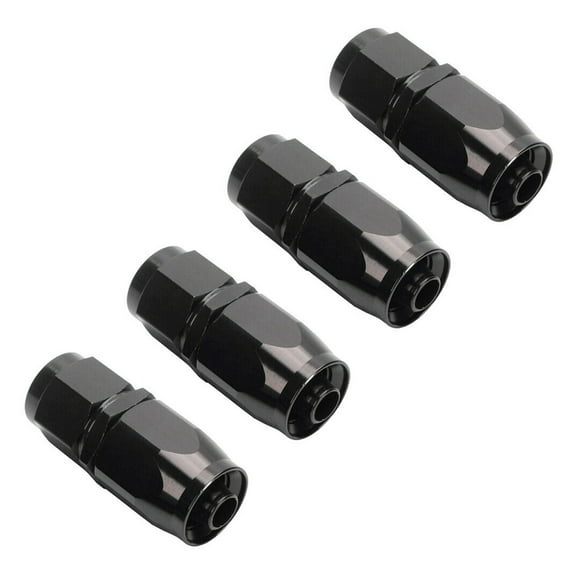 6AN Straight Swivel Hose End Fitting for CPE Braided Hose Black 4PCS