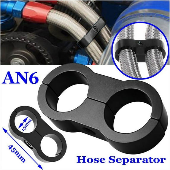 6An An6 Braided Hose Separator Clamp Fitting Adapter for Oil Fuel Hose Line