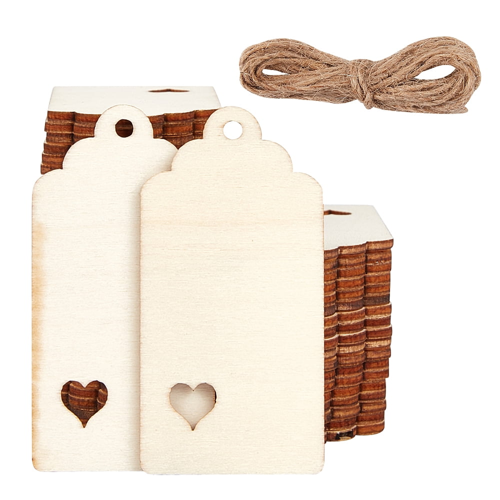 6Bag Laser Cut Wooden Big Pendants with Hemp Ropes Undyed Pentagon with ...