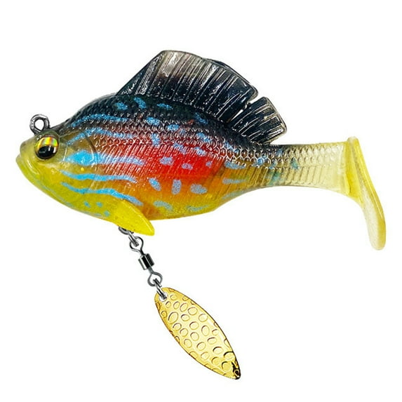 6CM/10G/14G Paddle Tail Fishing Lure with Hook Spinner 3D Eyes Swimbait Artificial Soft Bait Freshwater Saltwater Bass Trout Fishing Accessories