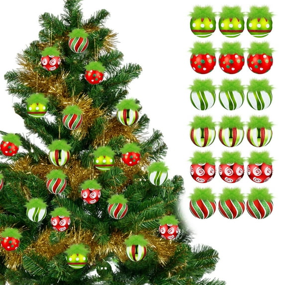6CM Christmas Ball Set (18 Pieces) - Christmas Scene Decorations, Christmas Tree Balls