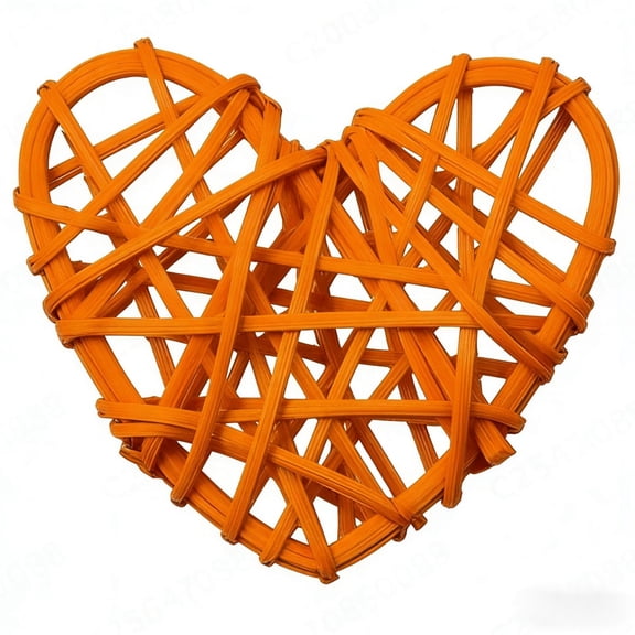 6CM Rattan Heart Shape Decoration Natural Vine Woven Heart Ornament Wall Hanging Wedding Party Photo Backdrop Home Rustic Boho Style DIY Frame Accent Handmade Decorative Craft