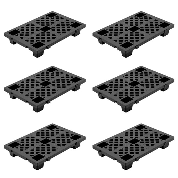 6CS Interlocking Plastic Pallets, Lightweight Floor Pallets with Breathable Grid, HDPE Heavy Duty Storage Pad for Garage, Warehouse, Basement