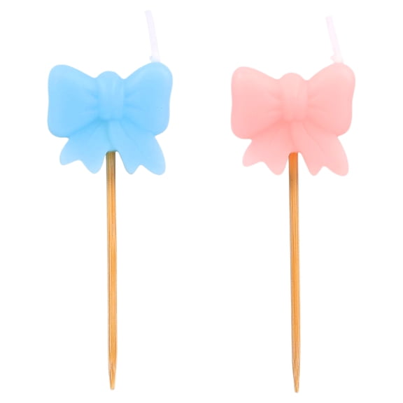 Pink and Blue Bow Birthday Candles Set, 6 Pieces, by Way To Celebrate
