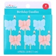 thumbnail image 1 of Pink and Blue Bow Birthday Candles Set, 6 Pieces, by Way To Celebrate, 1 of 7