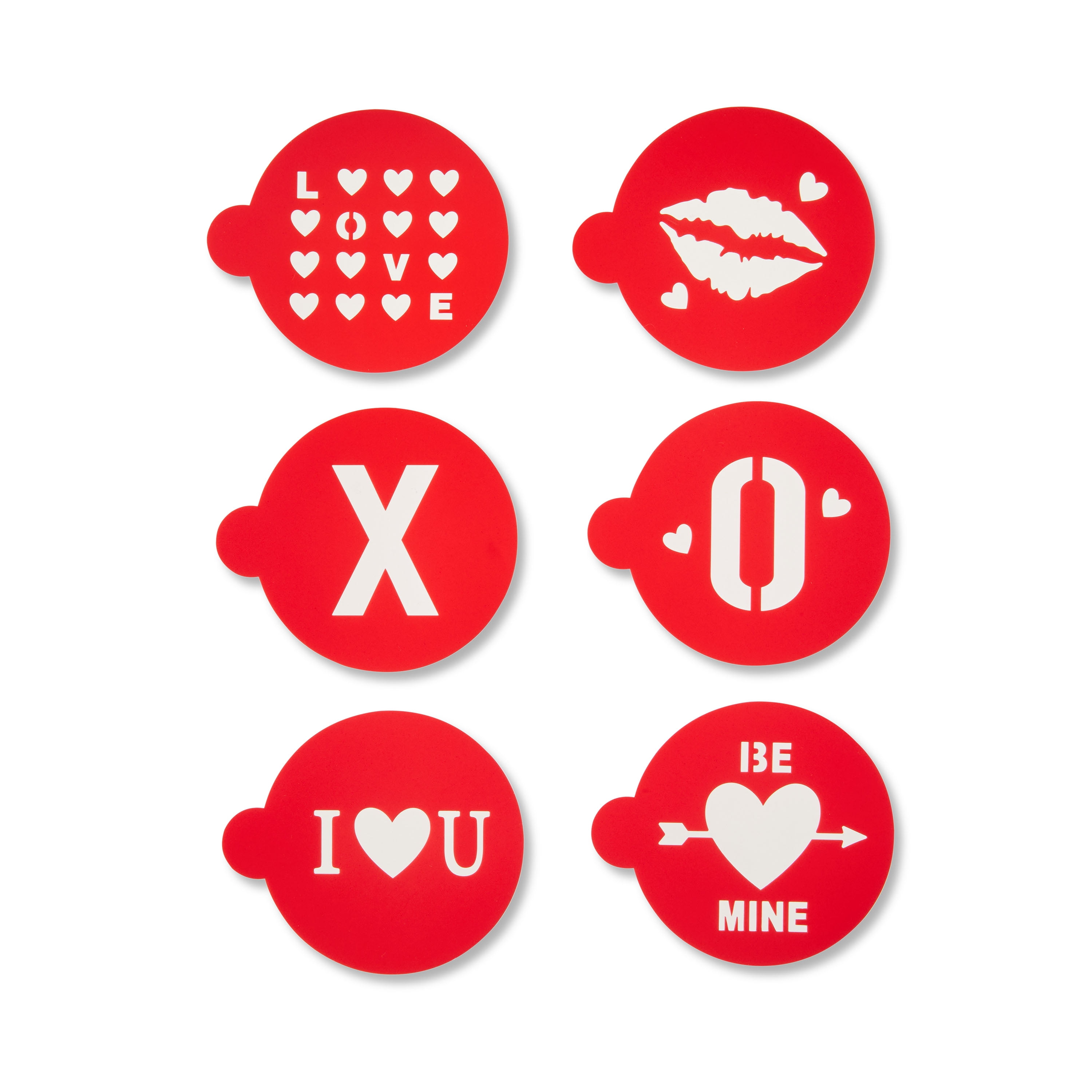 Valentine's Day Red Plastic Cookie Stencils, 6 Count, by Way To Celebrate