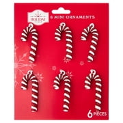 6-Count Red and White Candy Cane Mini Christmas Ornaments, 2", by Holiday Time
