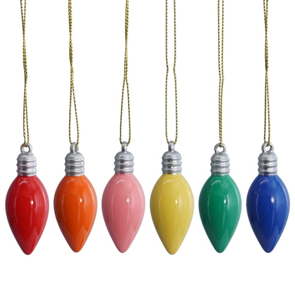 6-Count Multicolor Christmas Bulb Mini Ornaments, 2", by Holiday Time